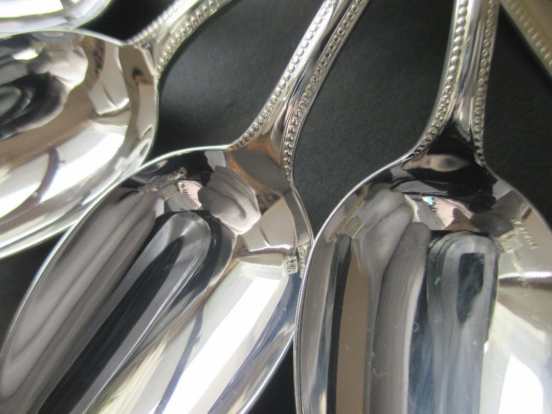 極美品☆高級銀器クリストフルシルバー銀P　コーヒースプーン6本　人気のパール