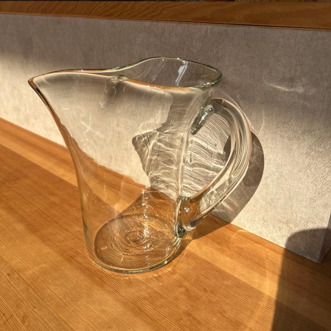 ペリカンピッチャー　奥原硝子　琉球ガラス