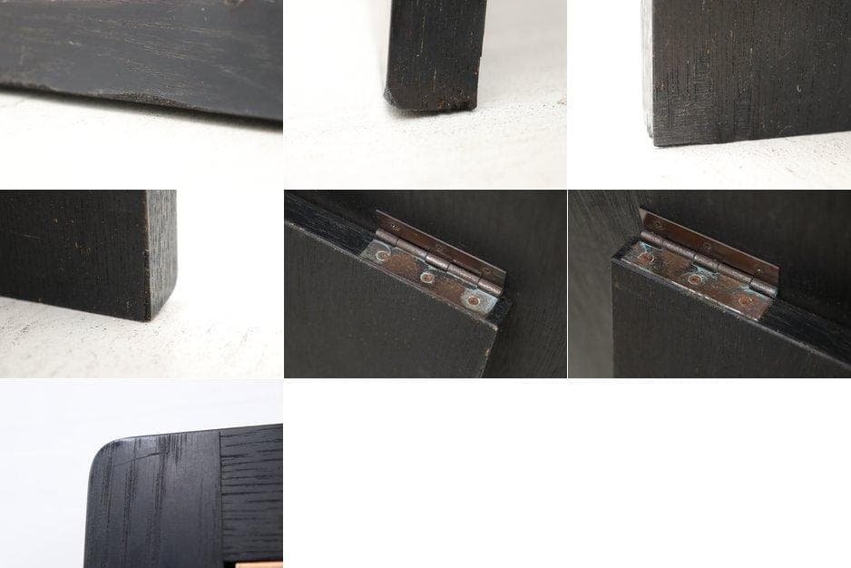 オーク材 ブラック 自立式 ミラー 姿見 全身鏡 モダン アパレル 店舗什器