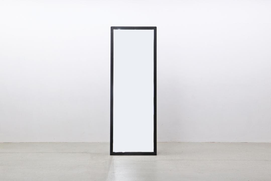 オーク材 ブラック 自立式 ミラー 姿見 全身鏡 モダン アパレル 店舗什器