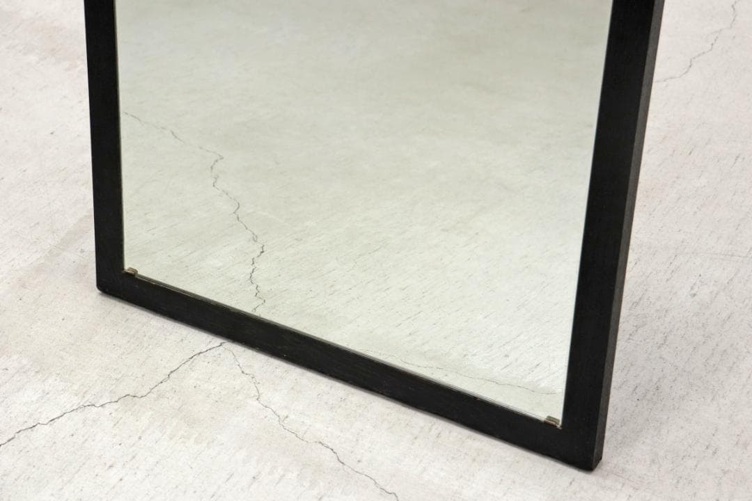 オーク材 ブラック 自立式 ミラー 姿見 全身鏡 モダン アパレル 店舗什器