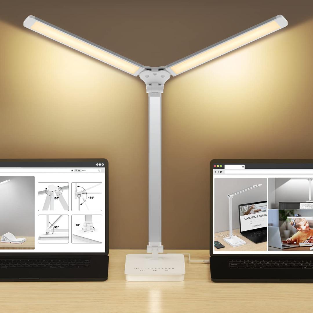 スタンド ダブル光源 卓上 LED デスクライト 電気スタンド