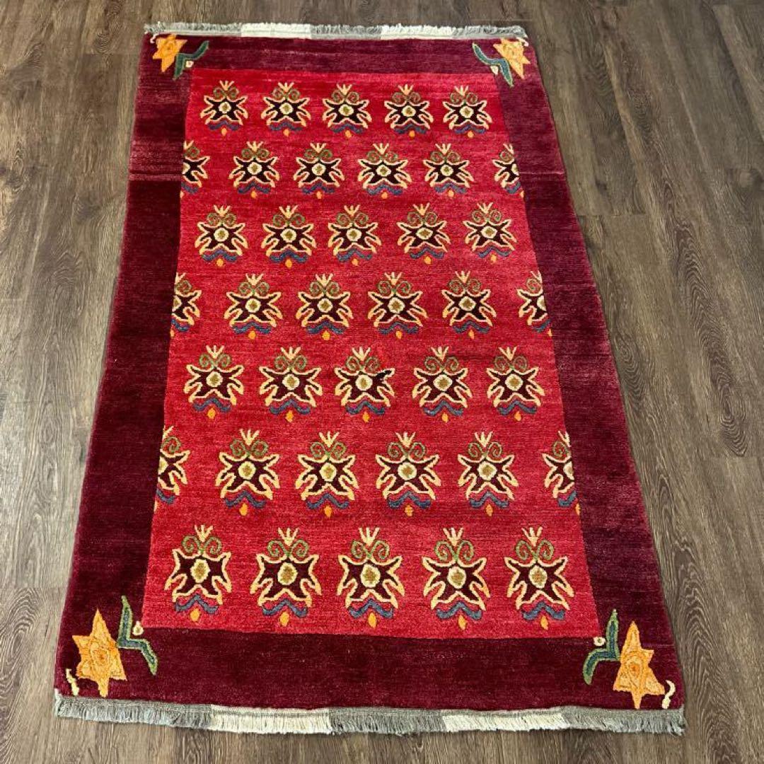 ハンドメイド ギャッベ ラグ 151x91cm