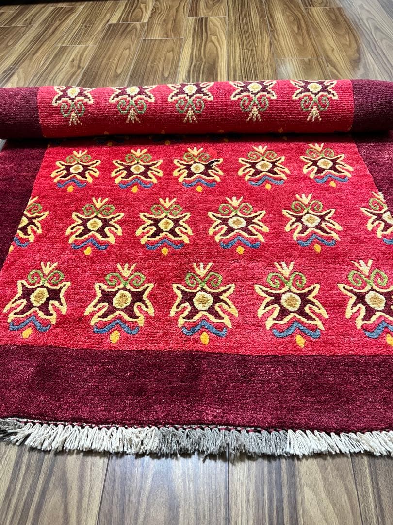 ハンドメイド ギャッベ ラグ 151x91cm