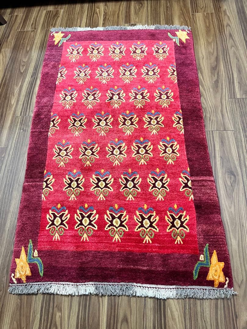 ハンドメイド ギャッベ ラグ 151x91cm