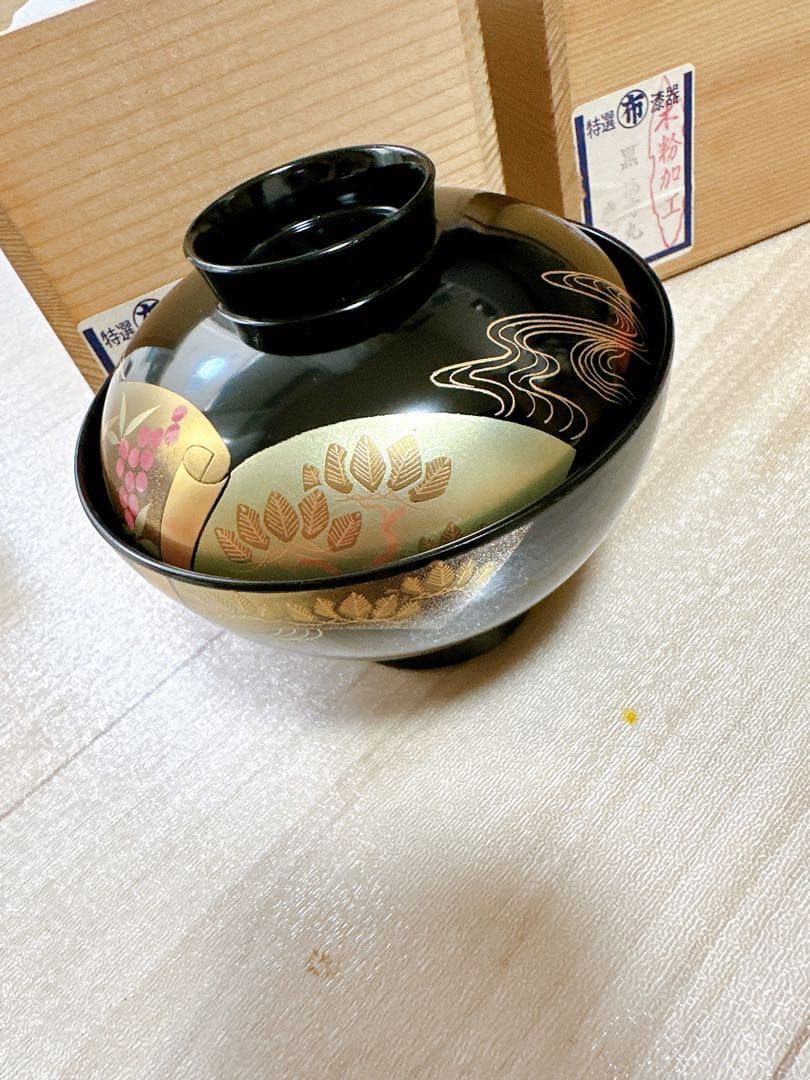 会津塗り お吸物椀 五客セット 2点