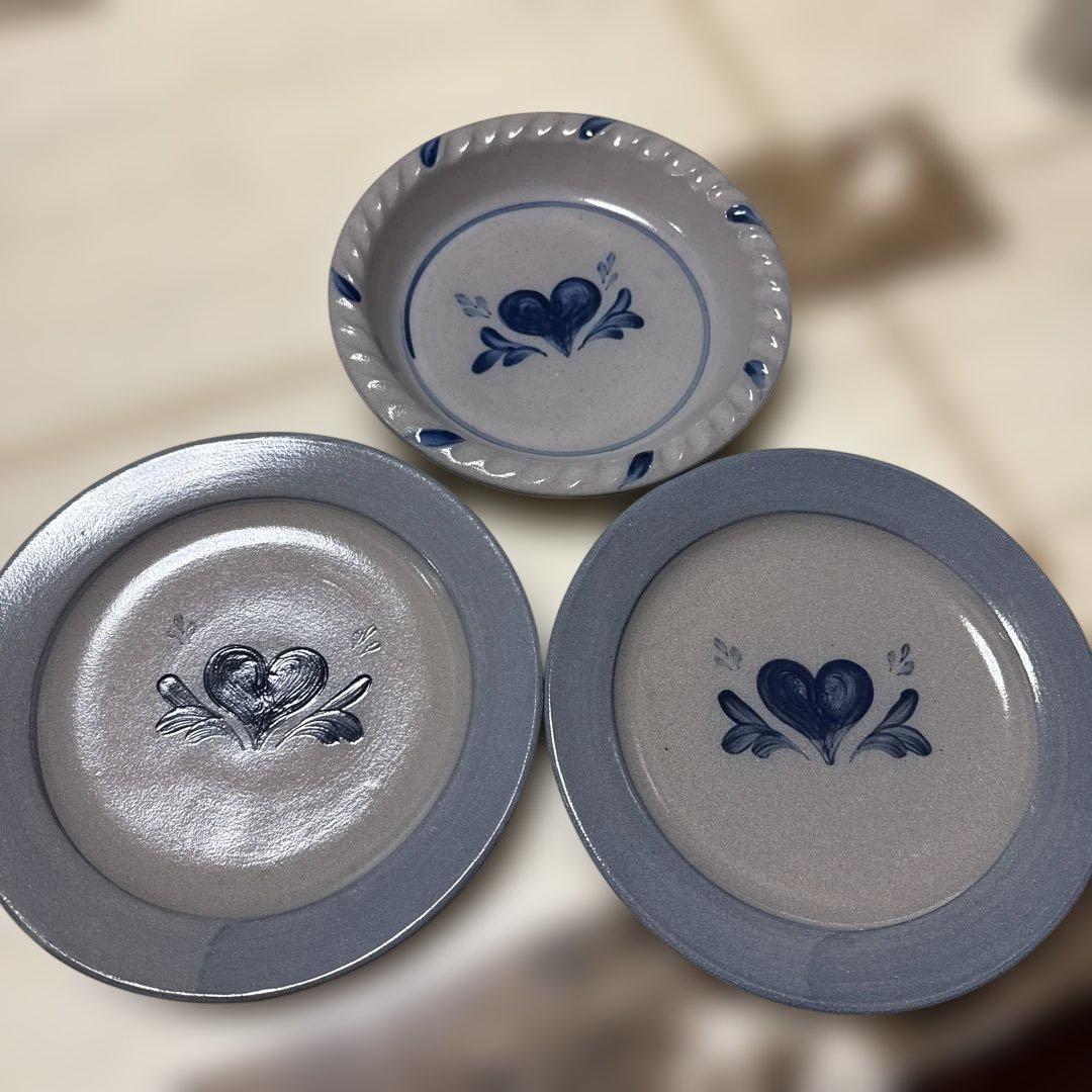 アントステラ　パイ皿　ハートデザイン皿二枚食器セット 3枚