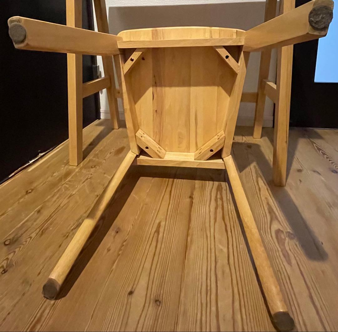 無垢材　タモ　学習机　ワークデスク　事務机　引き出し付　コンパクト　椅子付き