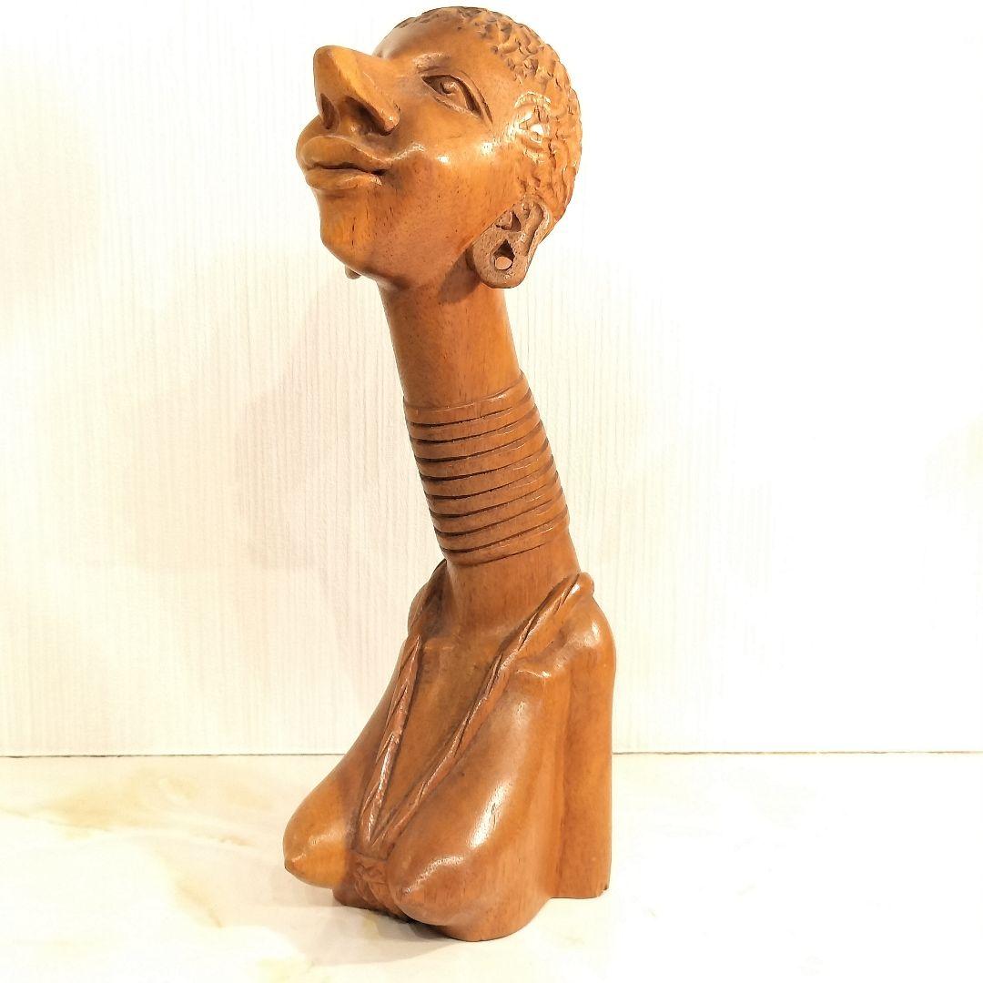 アフリカ プリミティブアート 首長族 木彫りのオブジェ