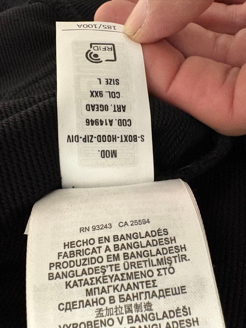 DIESEL ブラック ジップアップパーカー