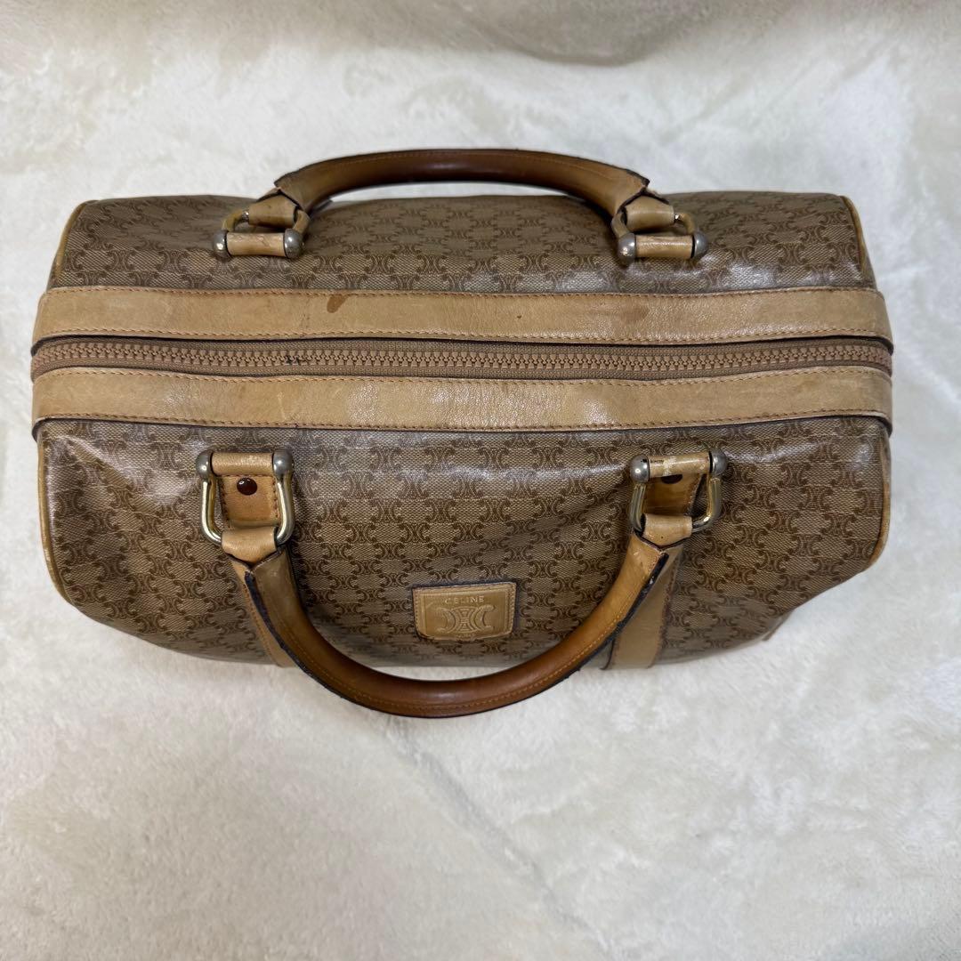 良品☆ CELINE セリーヌ　ミニボストンバッグ　マカダム柄　ベージュ