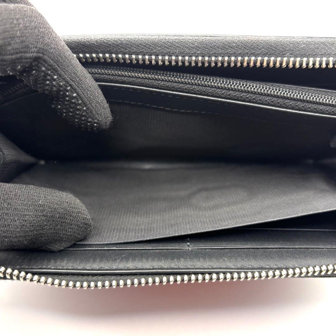 希少 グッチ 長財布 3Dアートプリント ラウンドファスナーレザー ブラック
