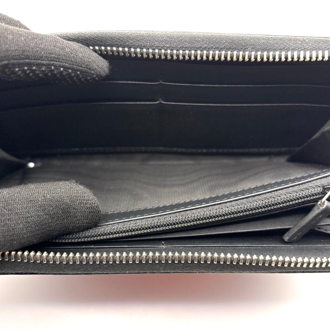 希少 グッチ 長財布 3Dアートプリント ラウンドファスナーレザー ブラック