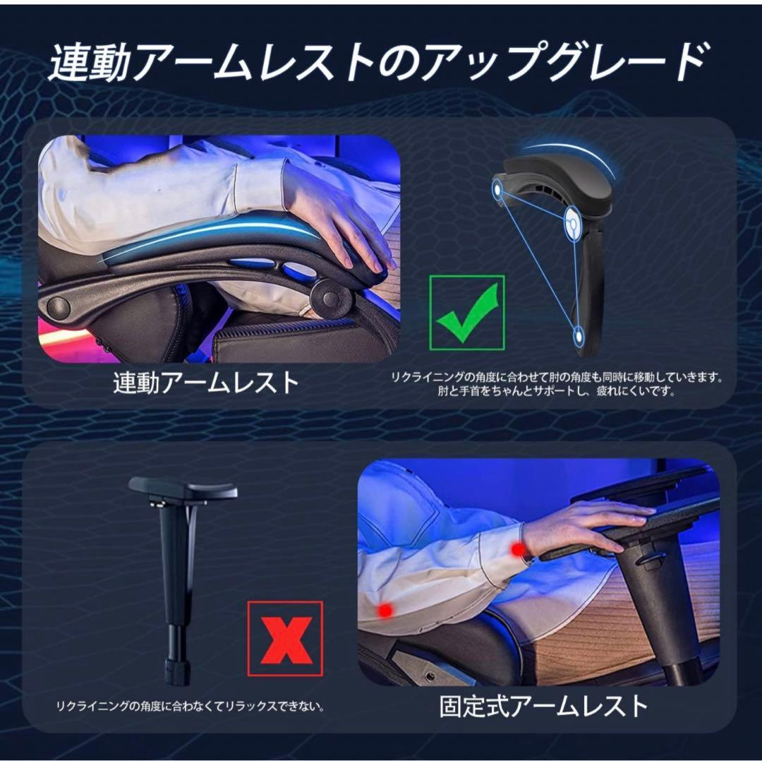 GTBoy ゲーミングチェア オフィスチェア 椅子 デスクチェア 黒と青