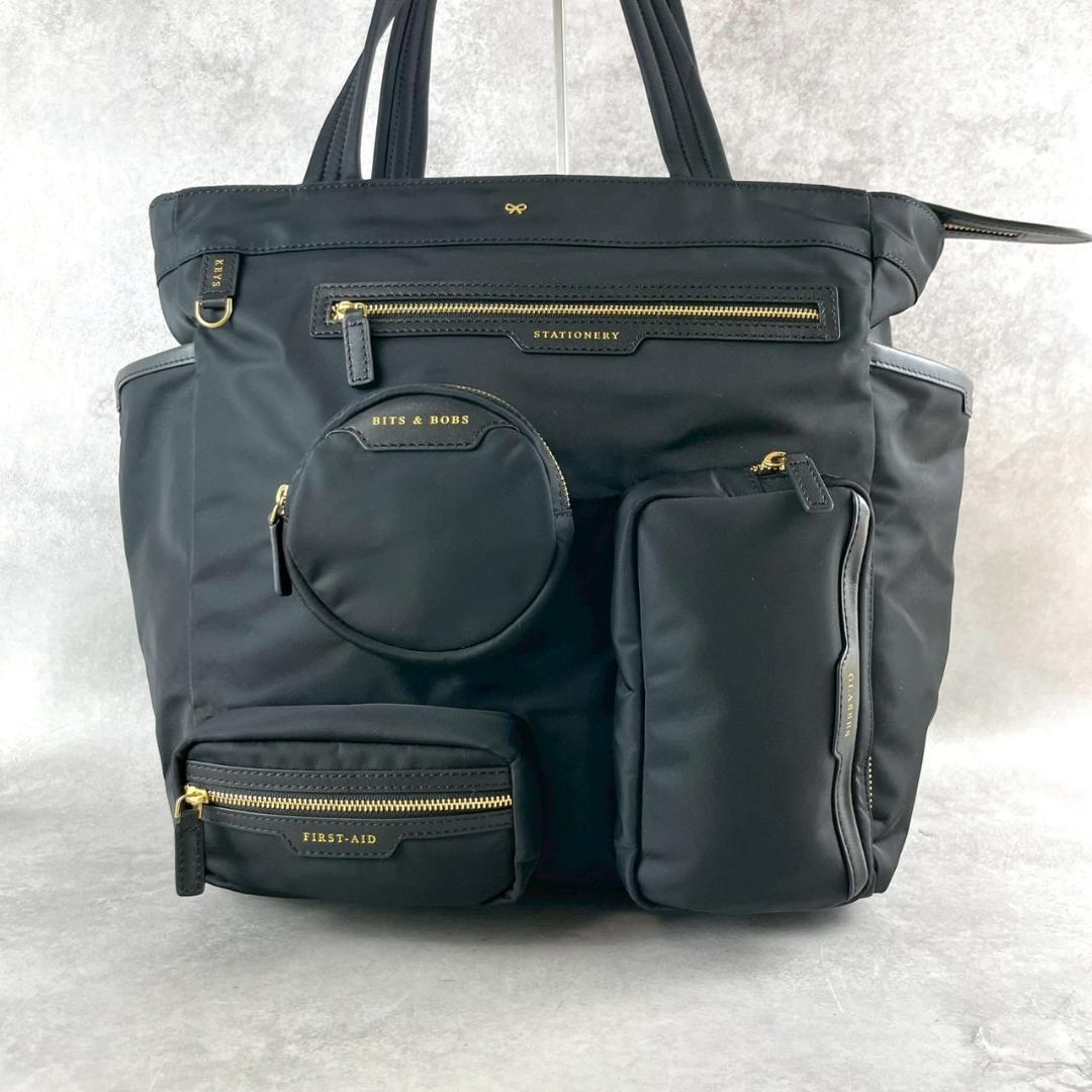 未使用級✨ アニヤハインドマーチ コミューター トートバッグ ハンド ブラック