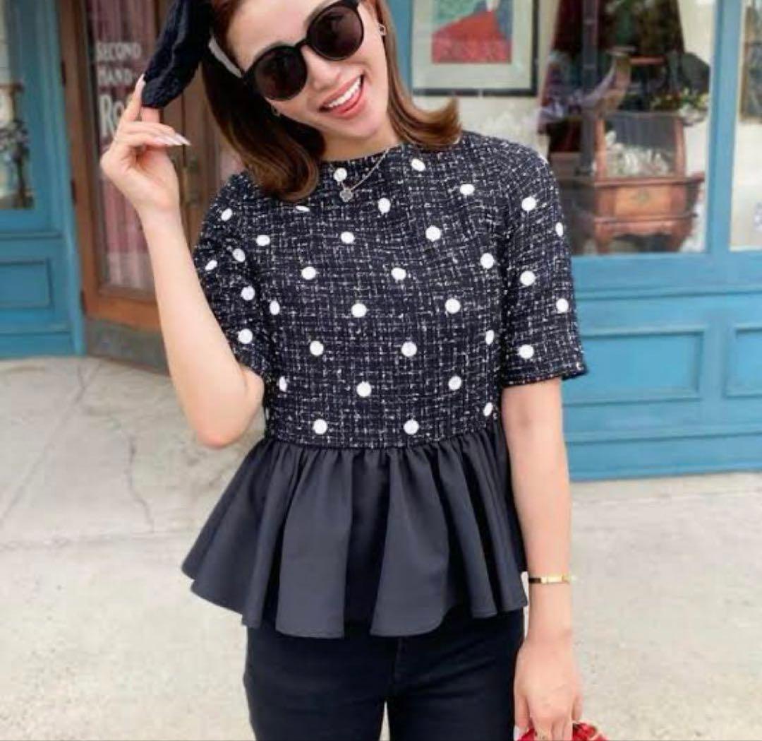 シェリエ sheller ドットペプラムトップス