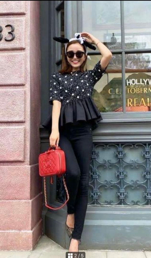 シェリエ sheller ドットペプラムトップス