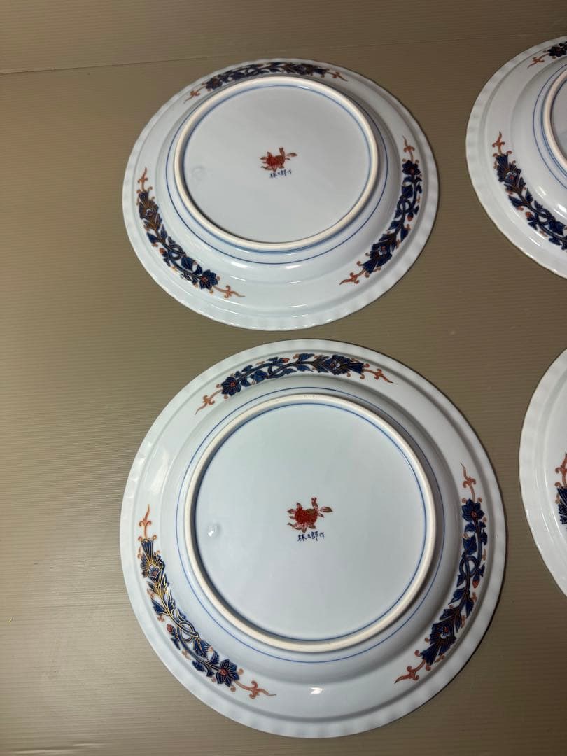 2812 林九郎窯　大皿　5客　27cm 未使用