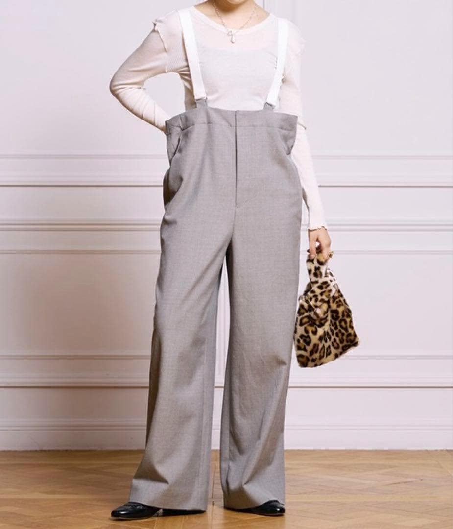 美品✨イエナラブークル ウールサージオーバーパンツ サロペット　2023AW