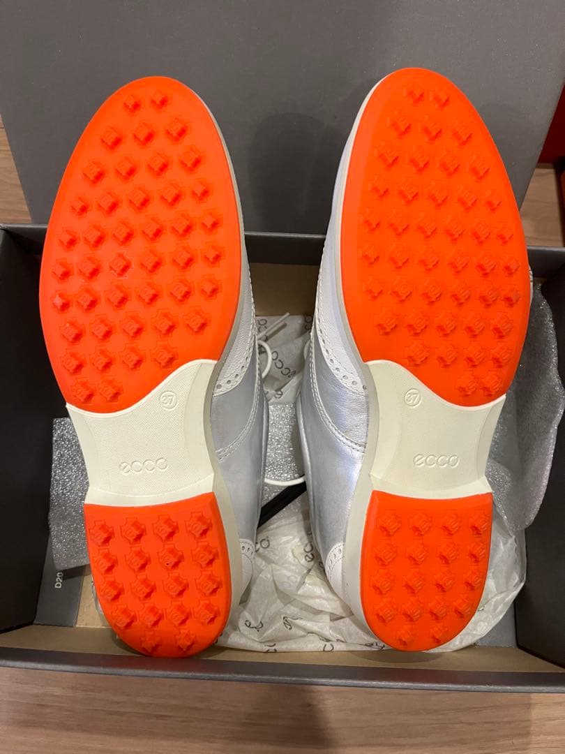 ecco ゴルフシューズ 女性用 ホワイト/シルバー