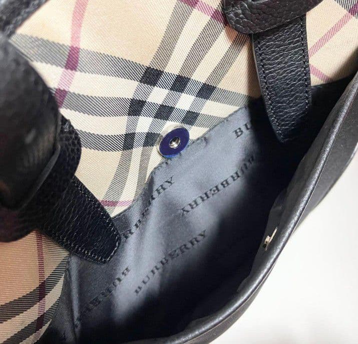 BURBERRY バーバリー ノバチェック レザー キャンバス トートバッグ