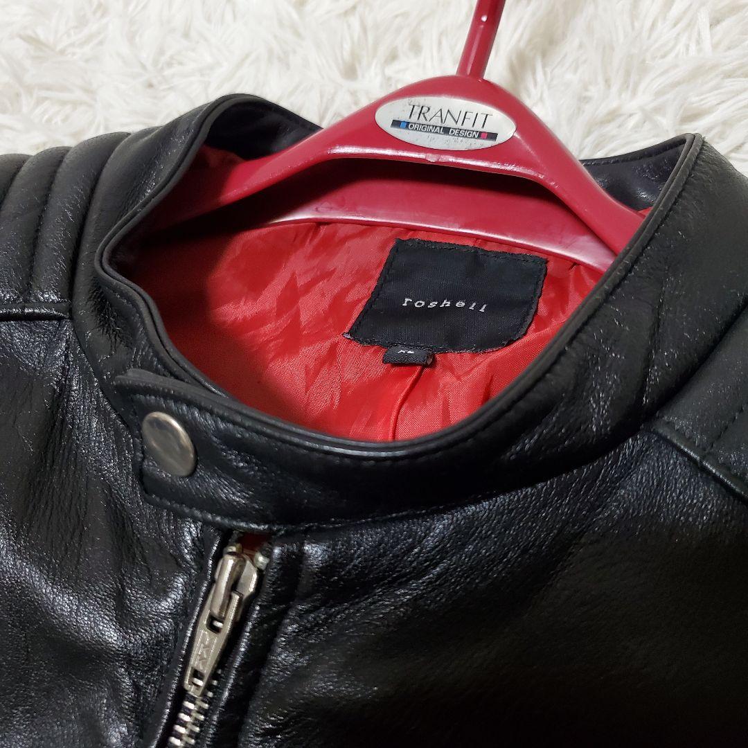 XL ROSHELL ラムレザー ライダース キルティング ブラック