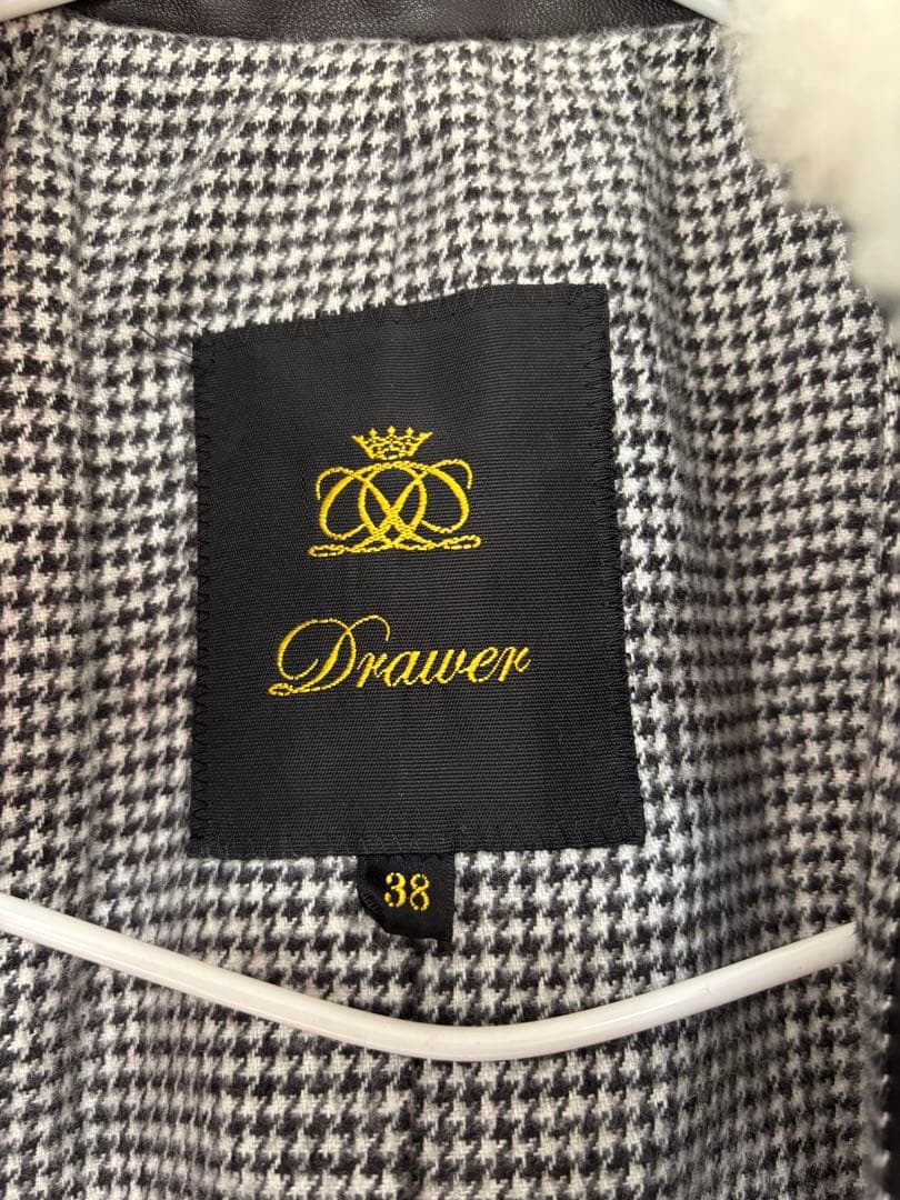 ドゥロワー　drawer ライダースジャケット　ボア襟　ムートン　ジャケット