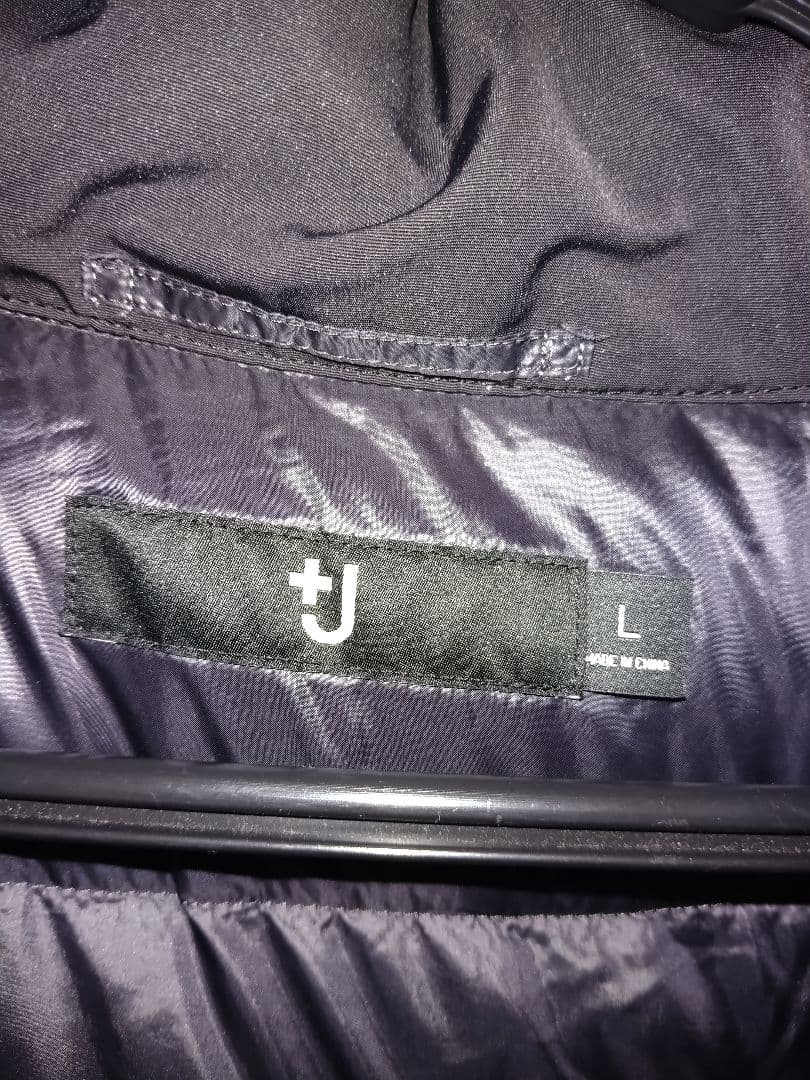【美品】UNIQLO+J ハイブリッドダウンジャケット Lサイズ ネイビー