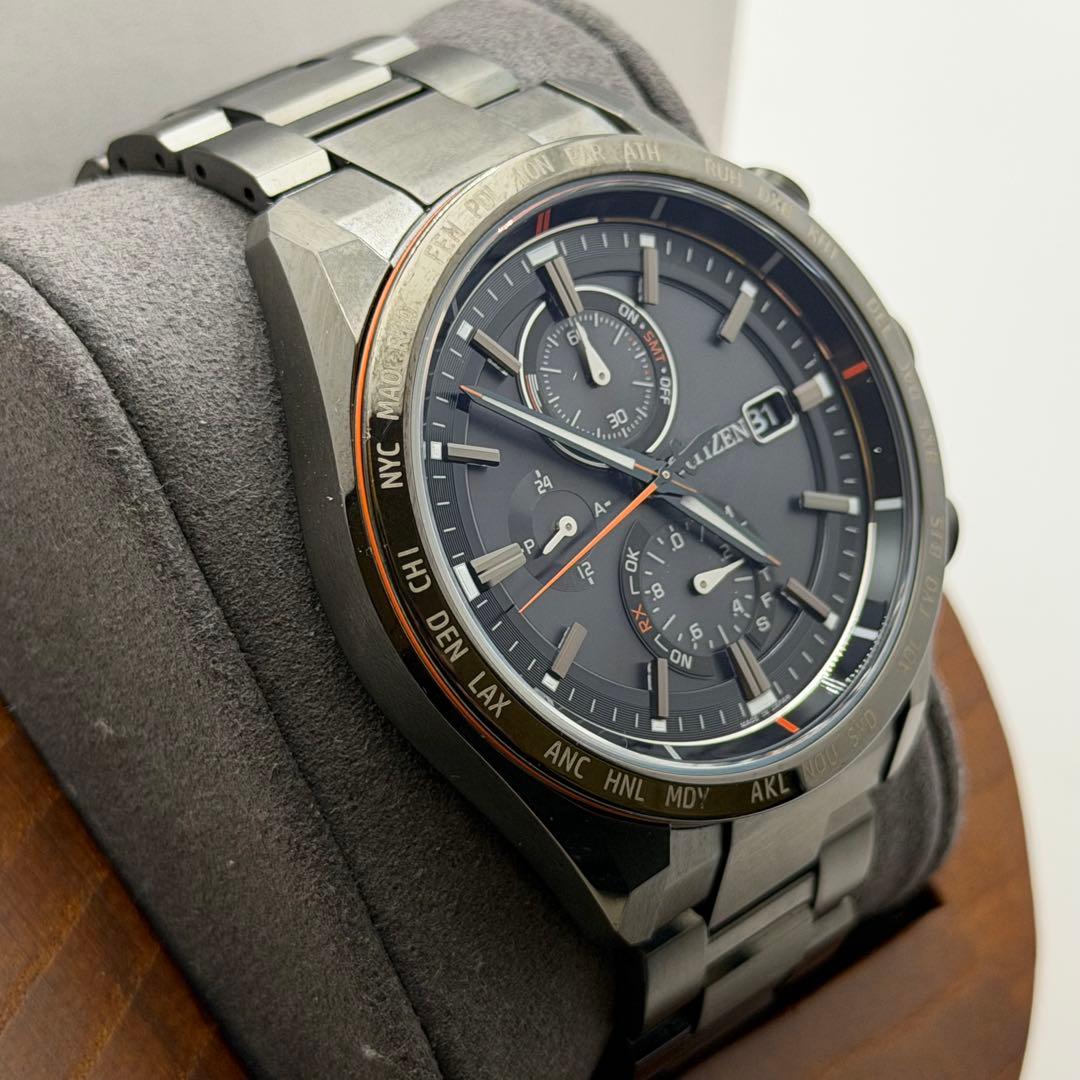 【極美品】シチズン　アテッサ　AT8185-62E 箱付　チタン　ブラック