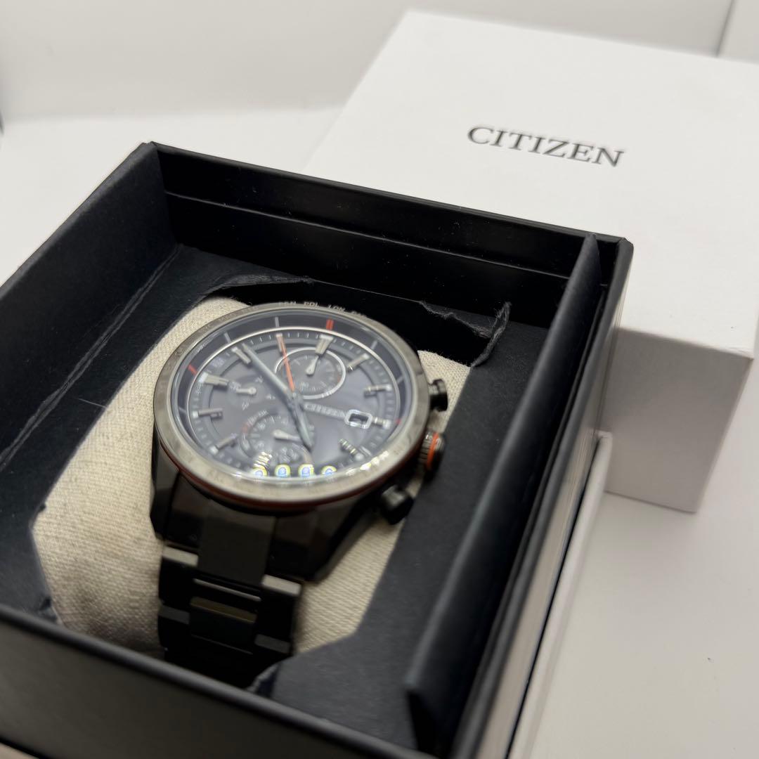 【極美品】シチズン　アテッサ　AT8185-62E 箱付　チタン　ブラック