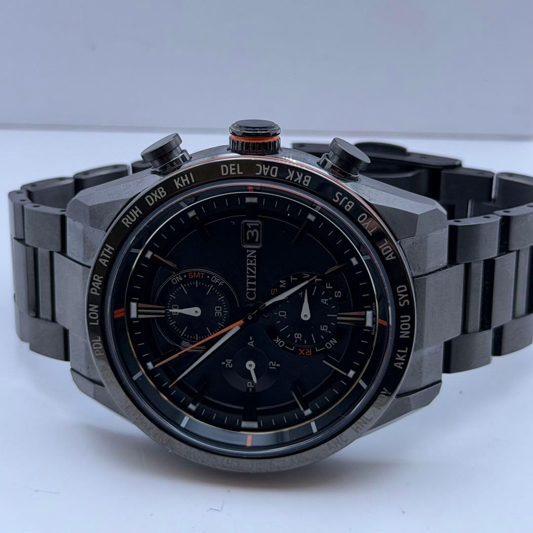 【極美品】シチズン　アテッサ　AT8185-62E 箱付　チタン　ブラック