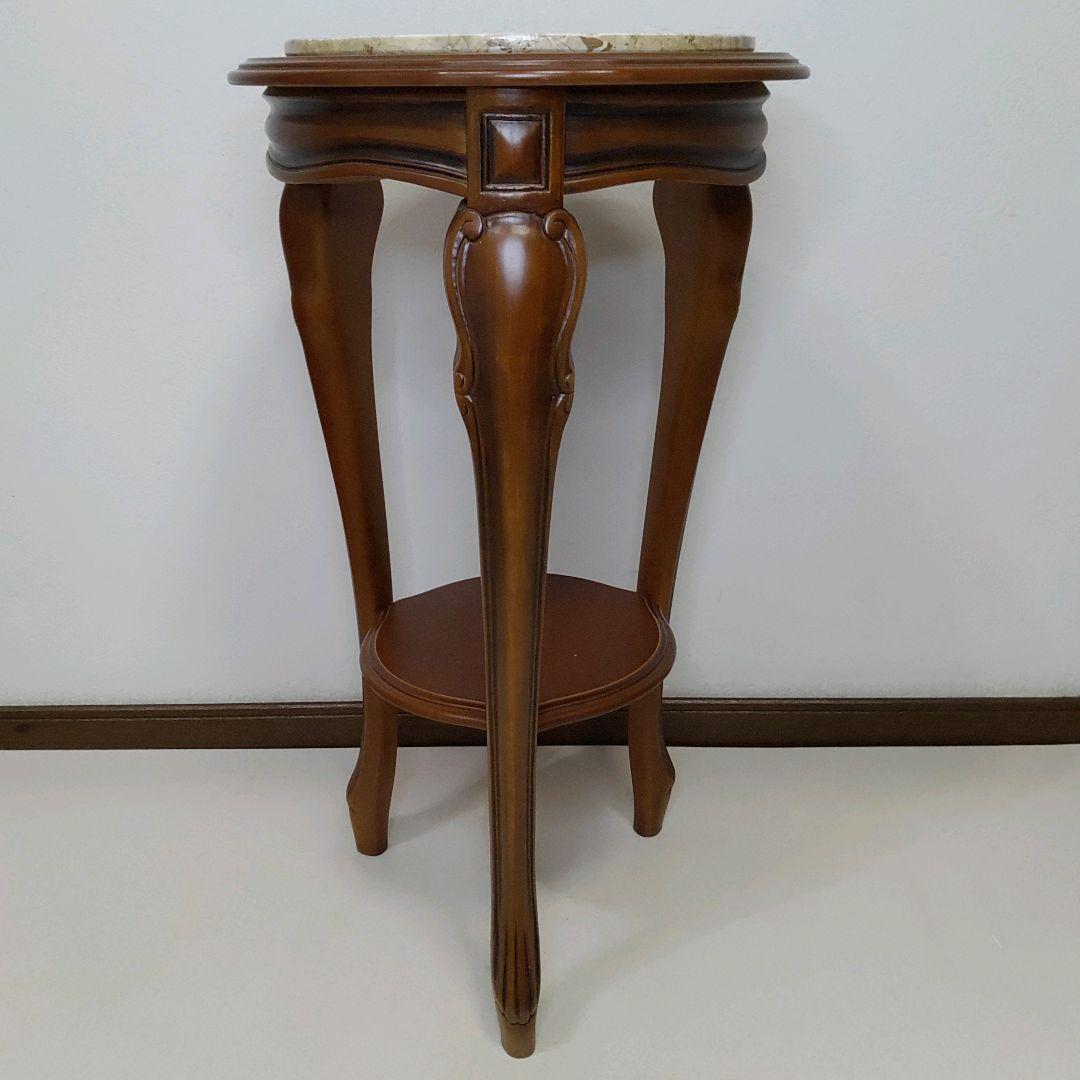 希少 美品 大理石調 サイドテーブル コンソールテーブル 花台 猫脚 送料無料