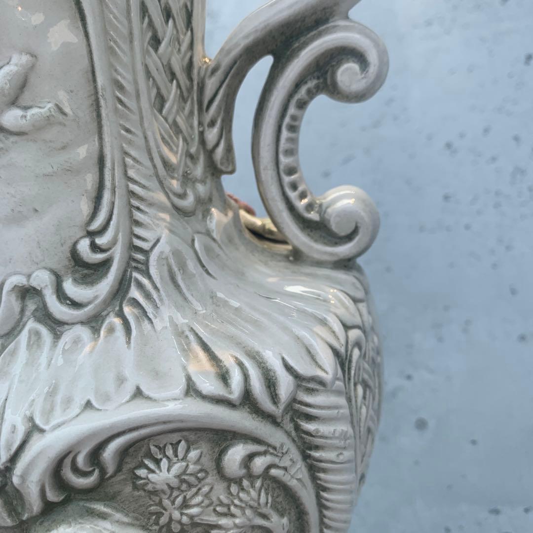 アンティーク花瓶イタリア製フラワーベース ロココ調クラシック 手描き