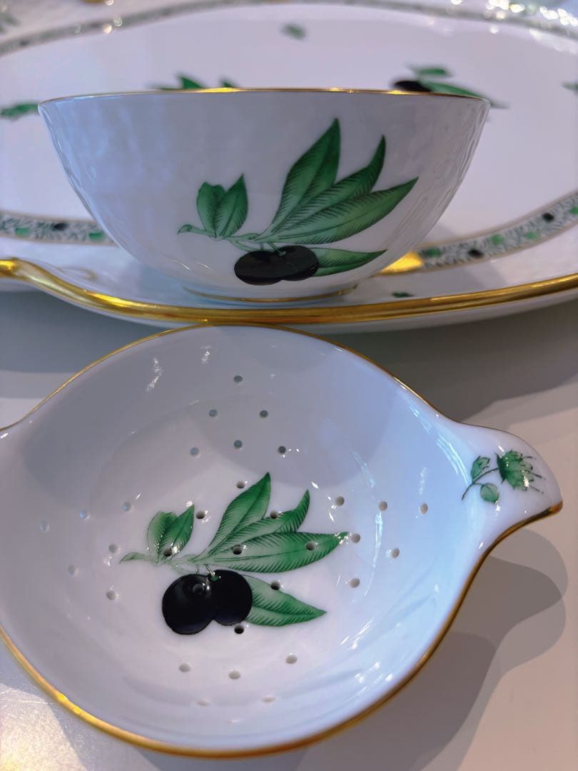 ヘレンド　アピシウスのハーブ　ティー　　　　ストレーナー＆ボウル