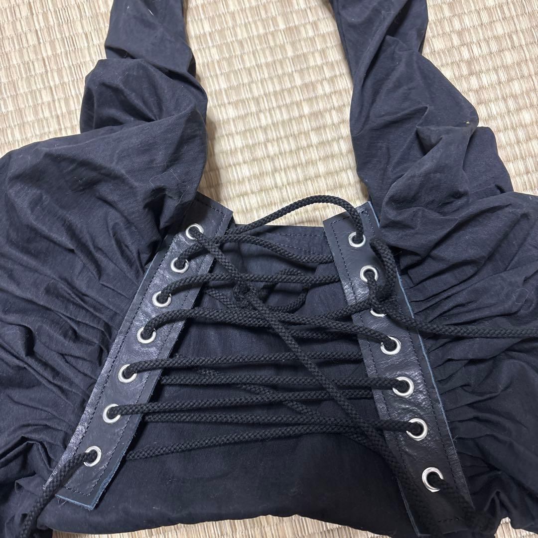 新品　LIMI feu ブラック レースアップ トートバッグ