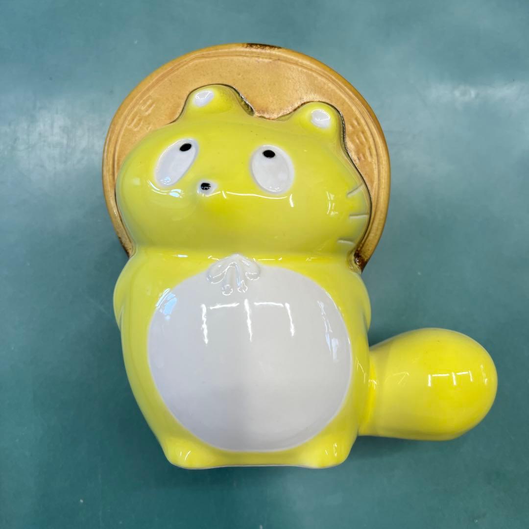 【ぼんやり子だぬき】手乗りサイズ ヒダカナオト　陶器　黄色