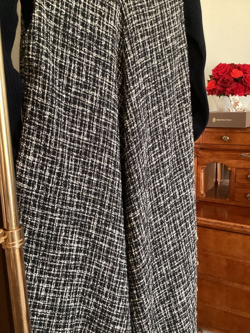 BEARDSLEY ビアズリー　ツイード ラメ混フレア ワンピース