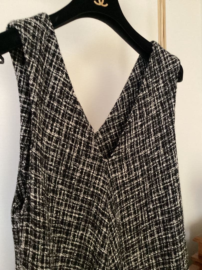 BEARDSLEY ビアズリー　ツイード ラメ混フレア ワンピース