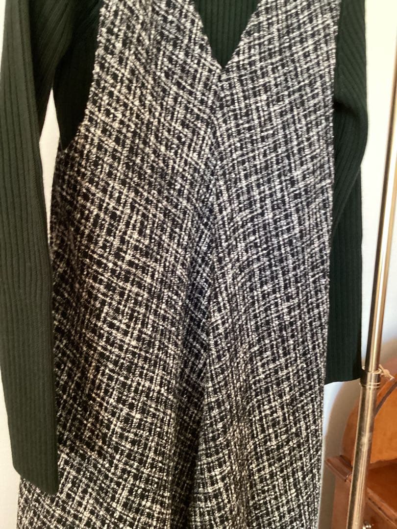 BEARDSLEY ビアズリー　ツイード ラメ混フレア ワンピース