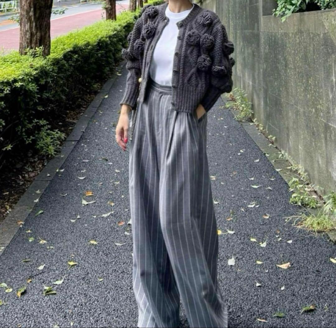 シーニュ cygne 花モチーフ ニットカーディガン