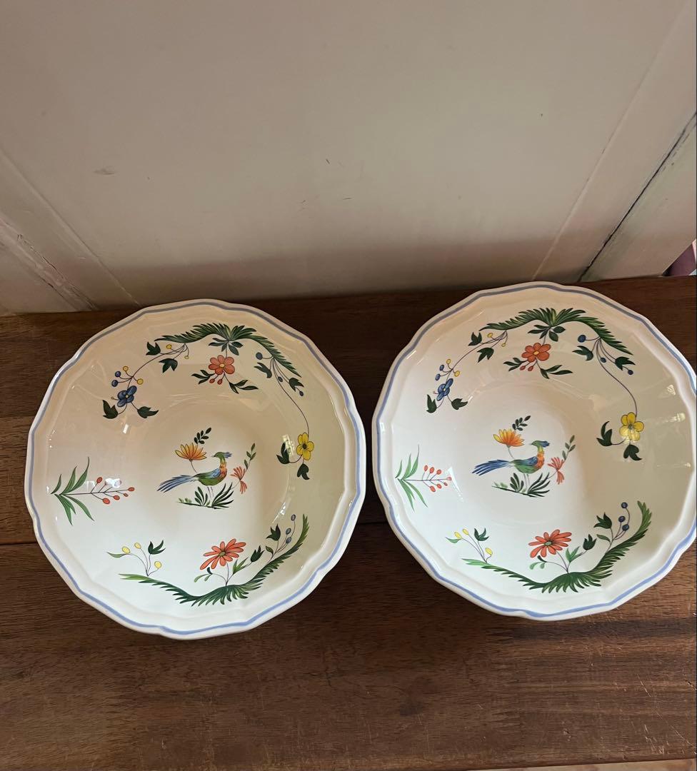 GIEN ジアン オワゾパラディ ボウル 2枚 サラダ スープ 鳥