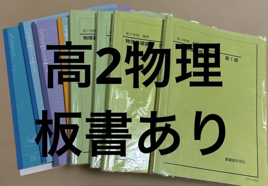 鉄緑会 高2物理 テキスト　問題集　板書セット