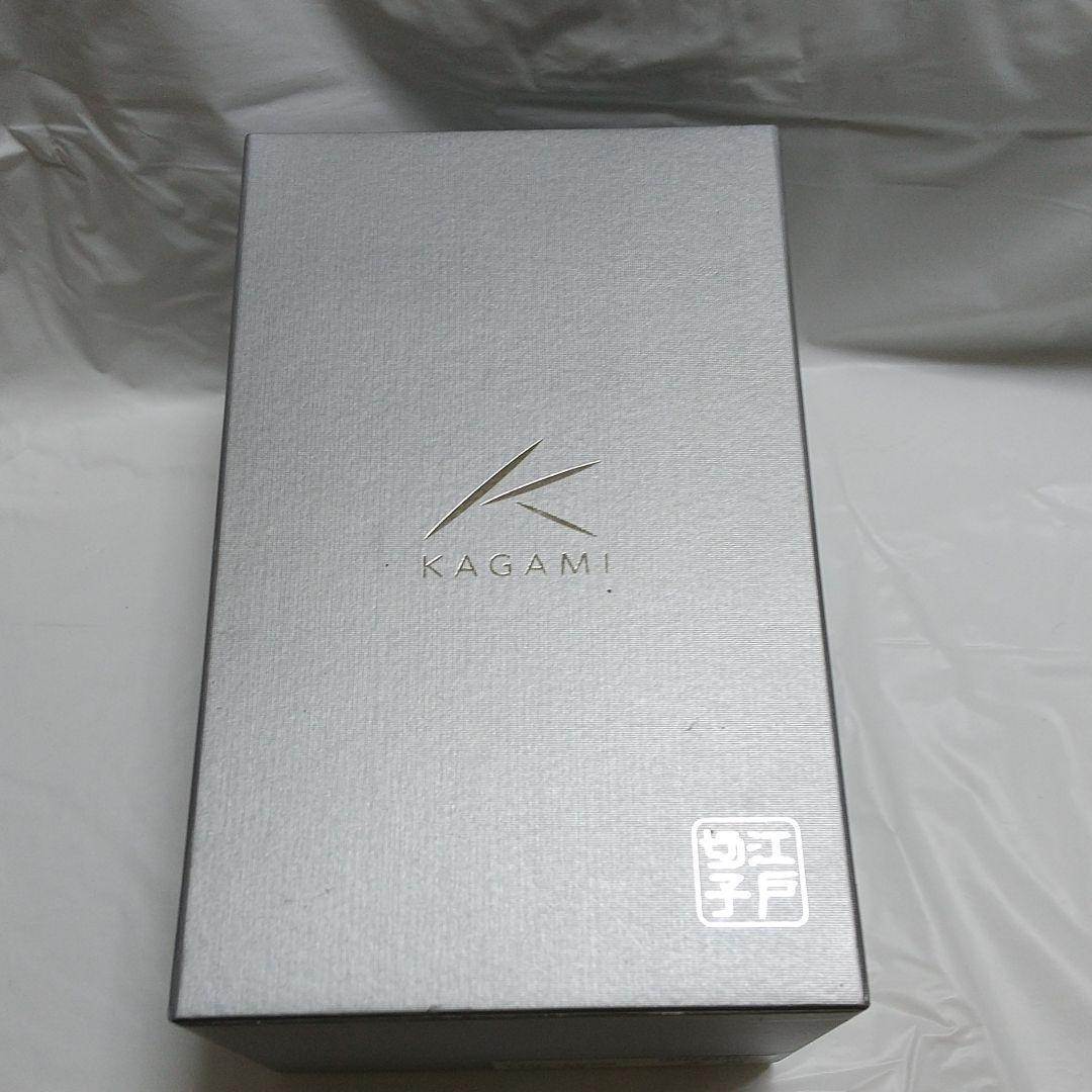 カガミクリスタル 青被せ江戸切子 花瓶 矢来重紋