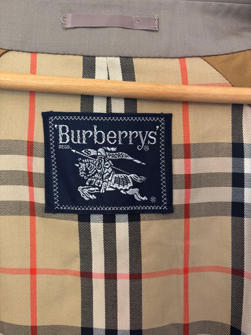 バーバリーズウール100% ステンカラーコート ML ベージュ