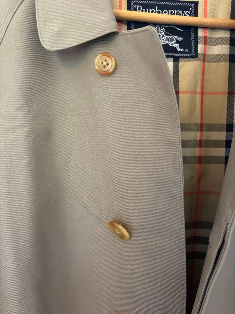 バーバリーズウール100% ステンカラーコート ML ベージュ