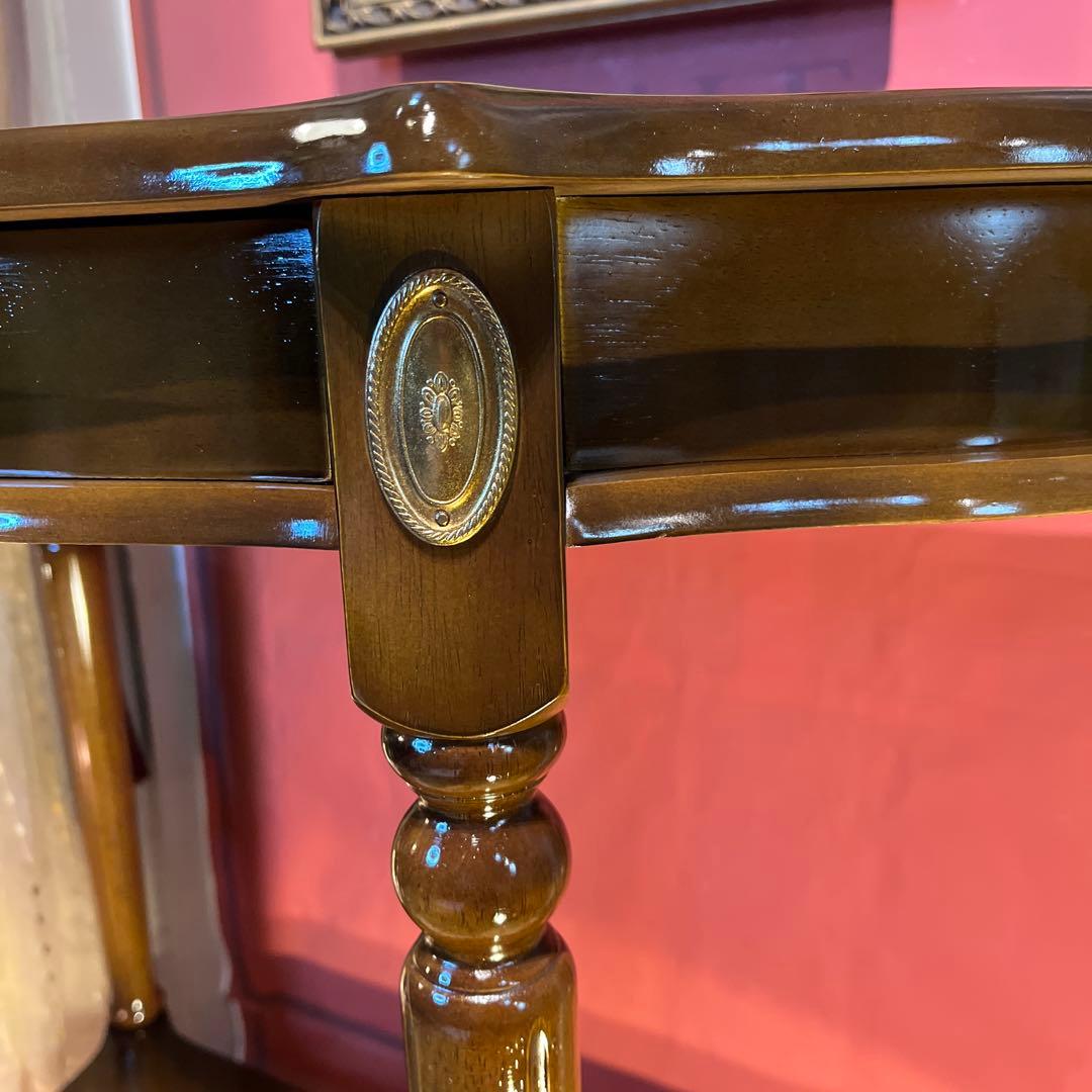 アンティークPT ハーフラウンドアクセントコンソールキャビネット