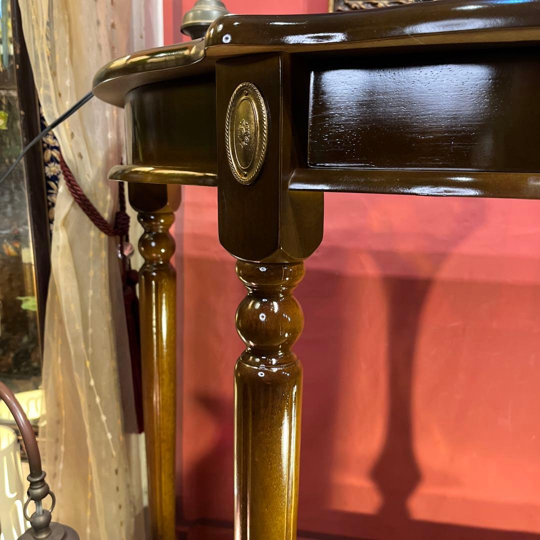 アンティークPT ハーフラウンドアクセントコンソールキャビネット