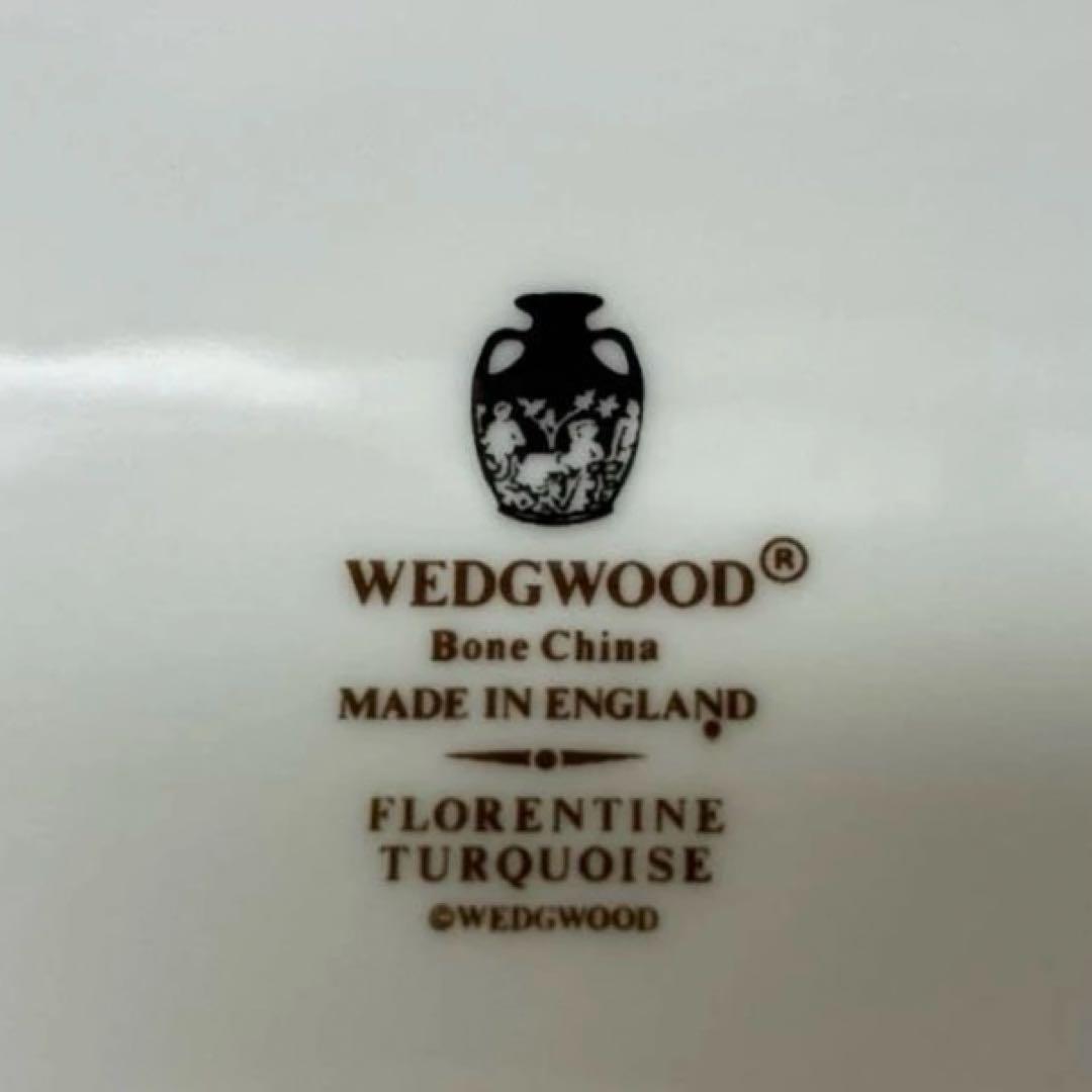 ウェッジウッド　フロレンティーン　ターコイズ　17.6cmデザートプレート　黒壺