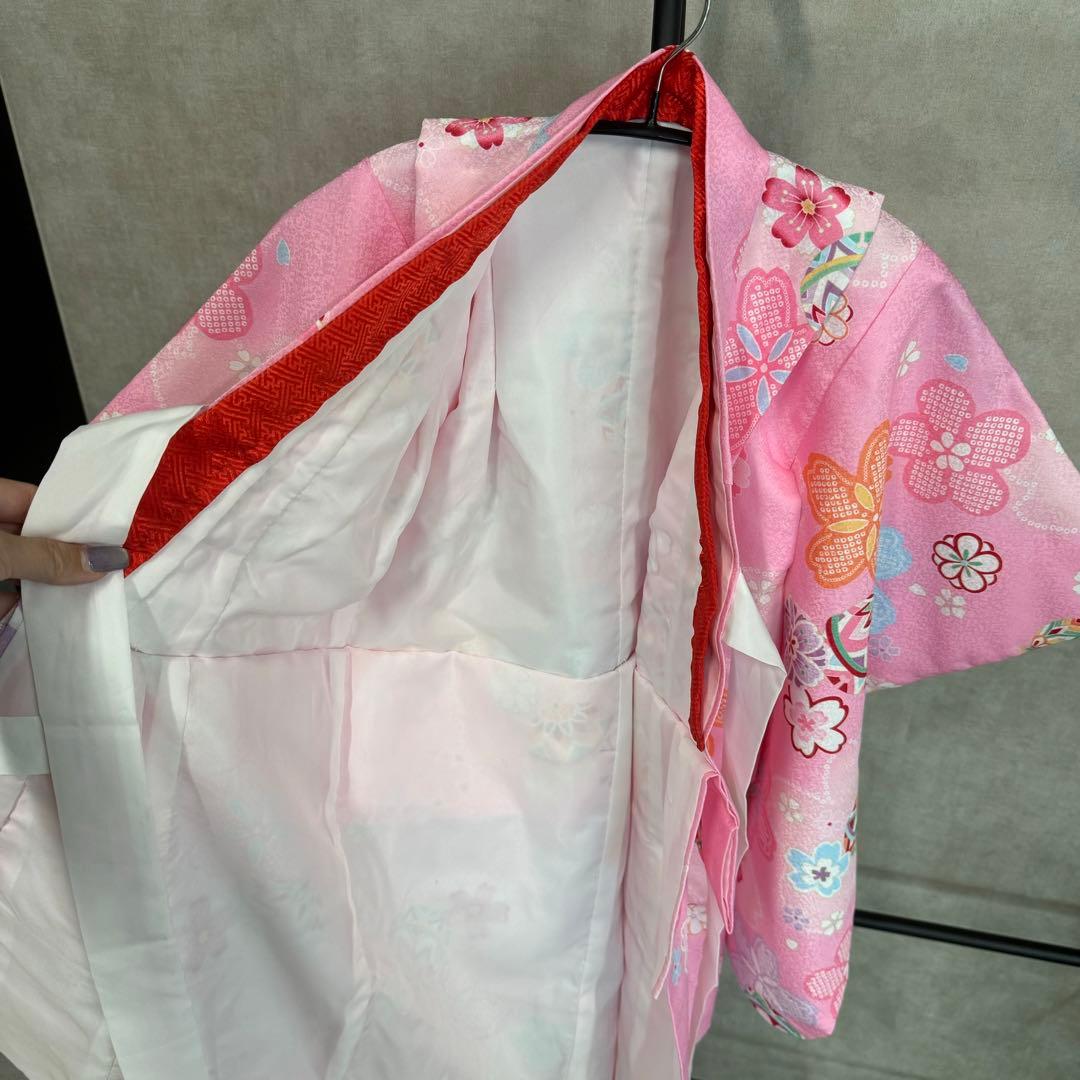 七五三　３歳　着物　着物フルセット　ピンク　美品　三歳