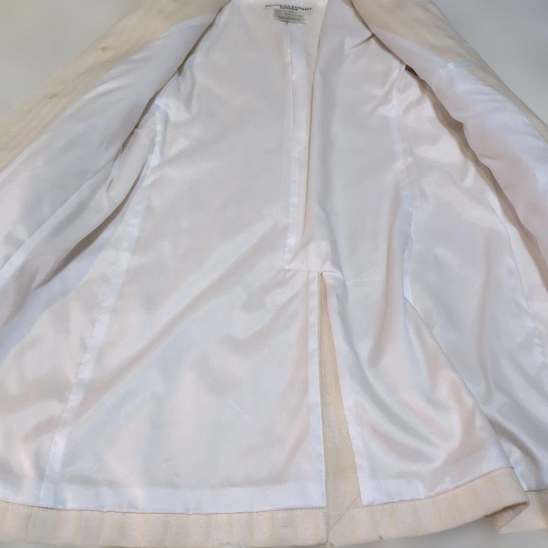 クリスマスホワイト☆シルクキャサリンハムネットロンドン ステンカラーコートL